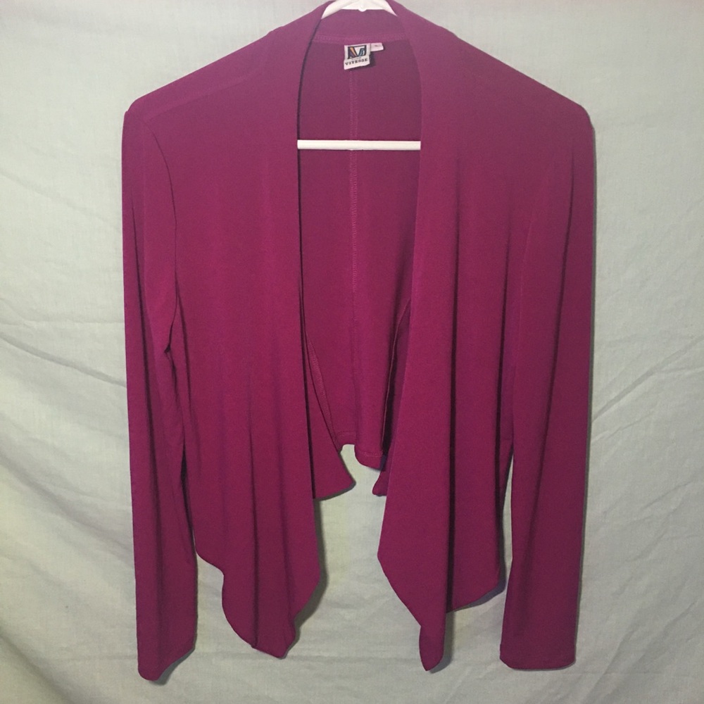 Draping Magenta Cardigan Jacket Coverup